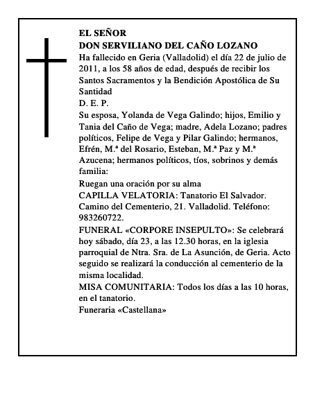 Don Serviliano del Caño Lozano
