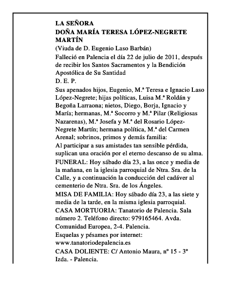 Doña María Teresa López-Negrete Martín