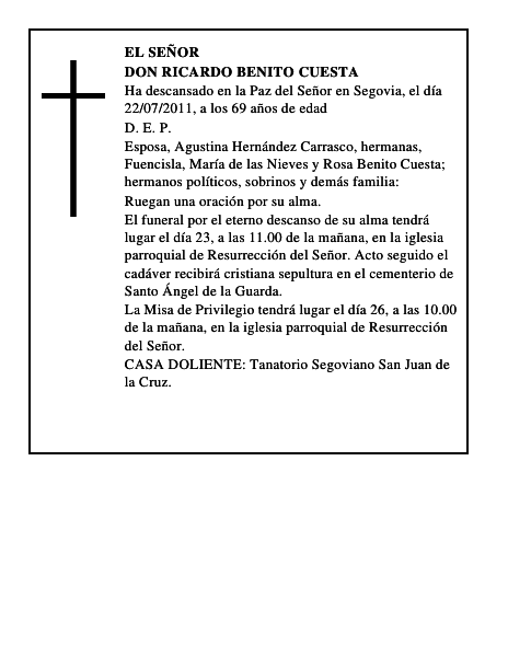 Don Ricardo Benito Cuesta