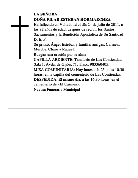 Doña Pilar Esteban Hormaechea
