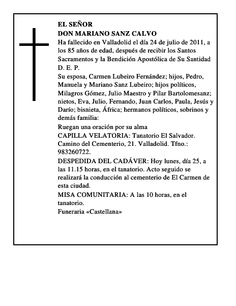 Don Mariano Sanz Calvo