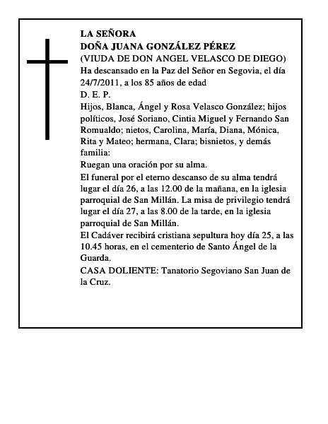 Doña Juana González Pérez