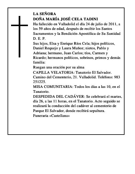 Doña María José Cela Tadini