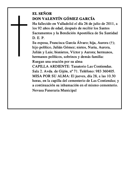 Don Valentín Gómez García