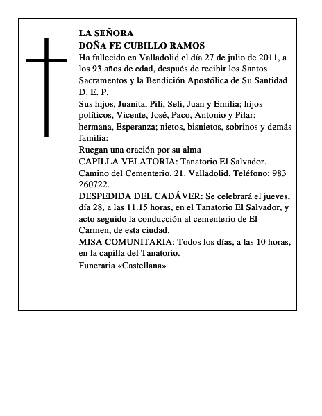 Doña Fe Cubillo Ramos