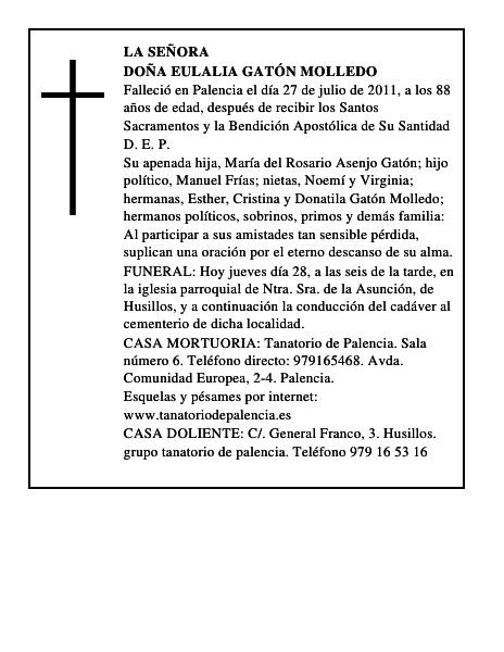 Doña Eulalia Gatón Molledo