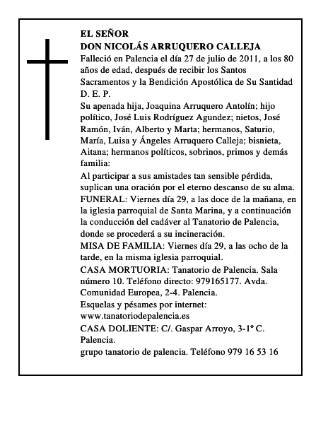 Don Nicolás Arruquero Calleja