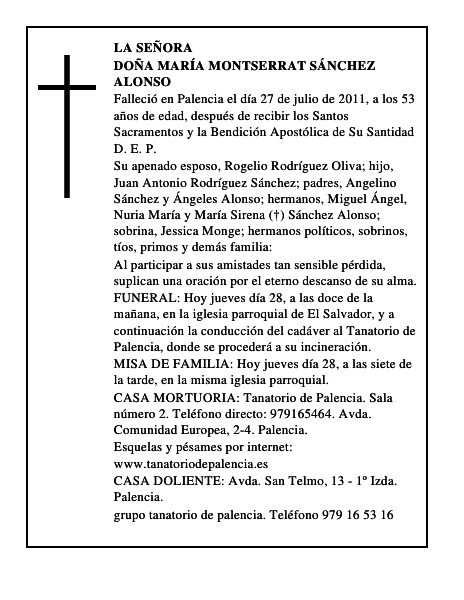 Doña María Montserrat Sánchez Alonso