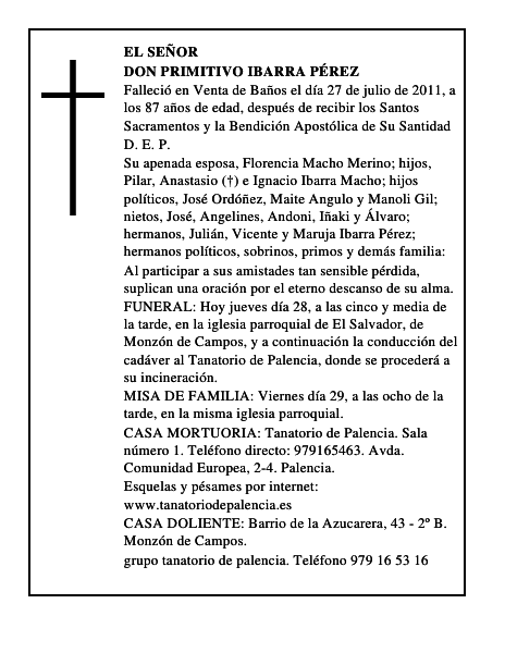 Don Primitivo Ibarra Pérez