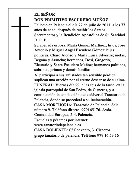Don Primitivo Escudero Muñoz