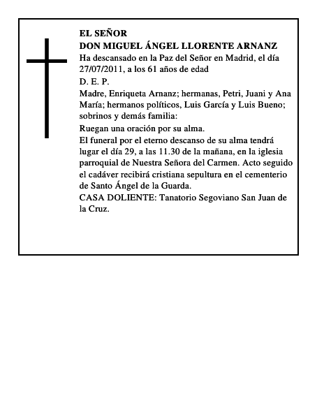 Don Miguel Ángel Llorente Arnanz