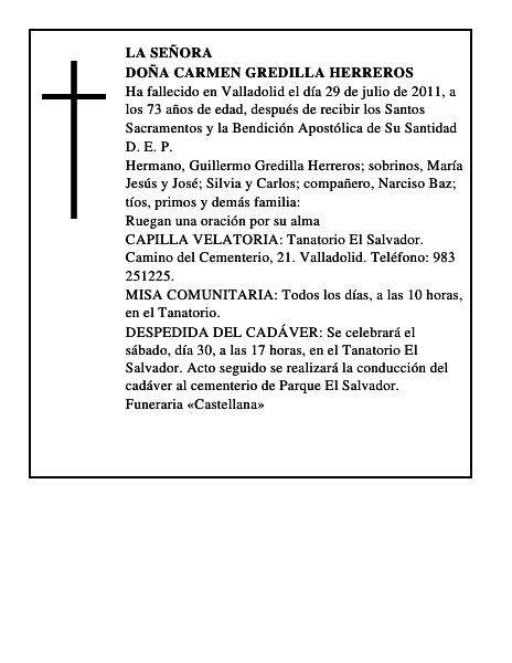 Doña Carmen Gredilla Herreros