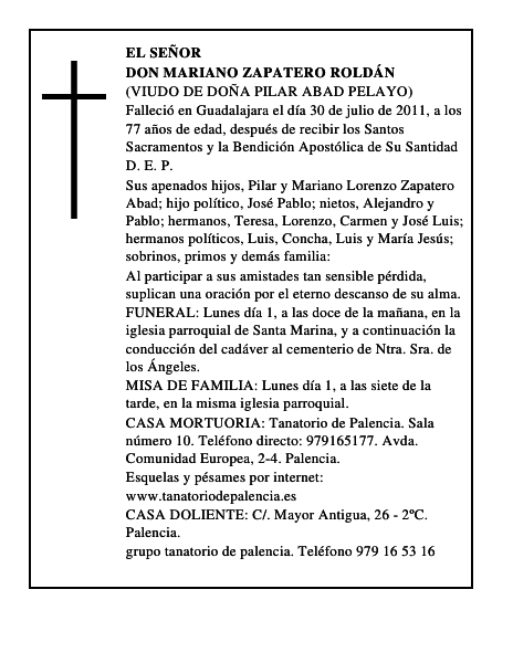 Don Mariano Zapatero Roldán