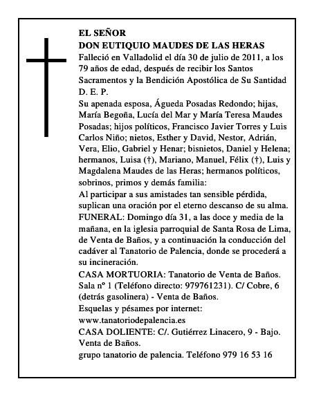 Don Eutiquio Maudes de las Heras