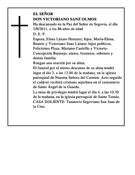Don Victoriano Sanz Olmos