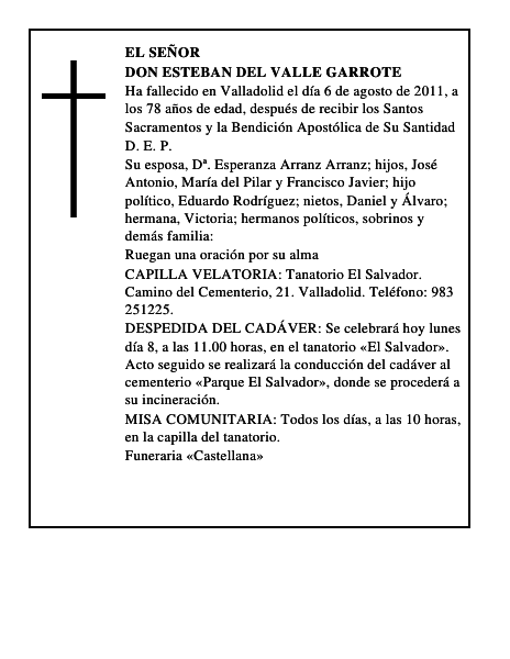 Don Esteban del Valle Garrote