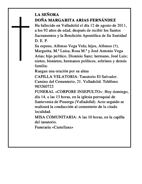 Doña Margarita Arias Fernández