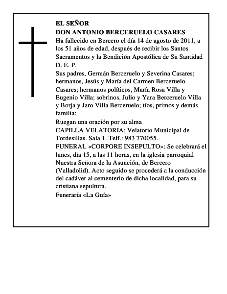 Don Antonio Berceruelo Casares