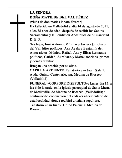 Doña Matilde del Val Pérez