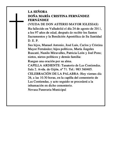 Doña María Cristina Fernández Fernández