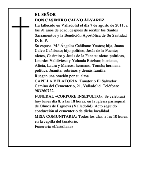 Don Casimiro Calvo Álvarez