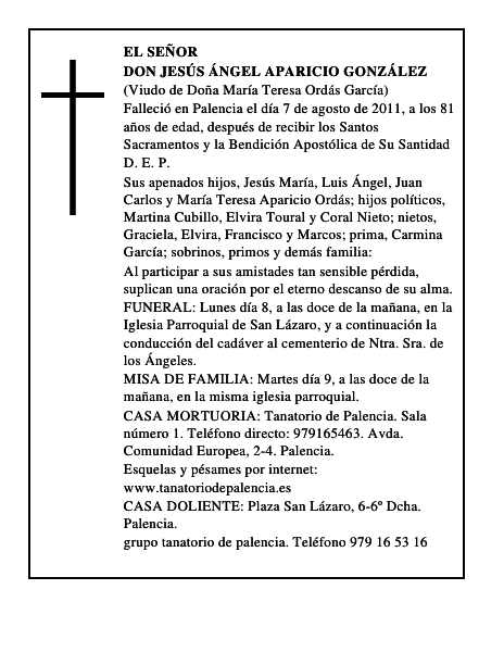 Don Jesús Ángel Aparicio González