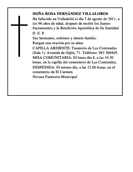 Doña Rosa Fernández Villalobos