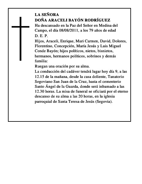 Doña Araceli Bayón Rodríguez