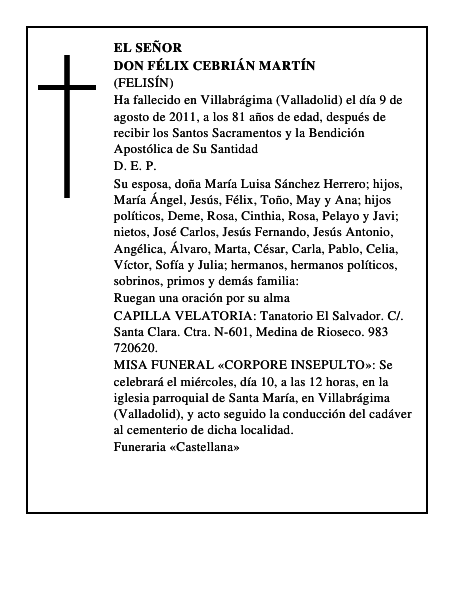 Don Félix Cebrián Martín