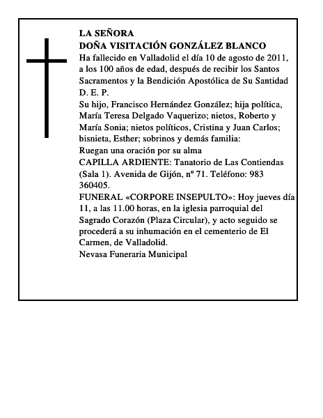 Doña Visitación González Blanco