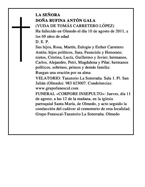 Doña Rufina Antón Gala