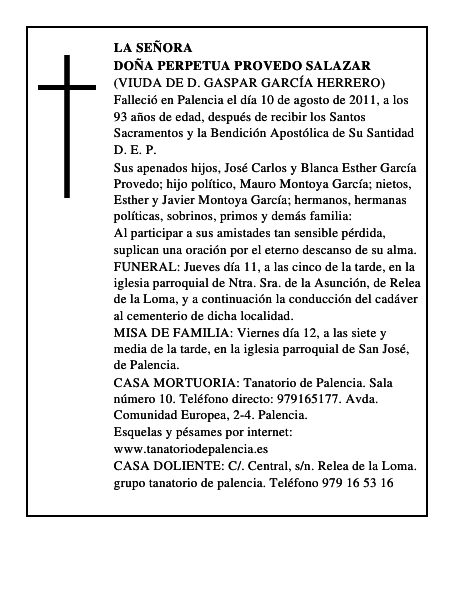 Doña Perpetua Provedo Salazar