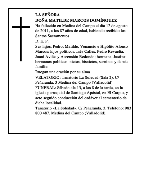 Doña Matilde Marcos Domínguez