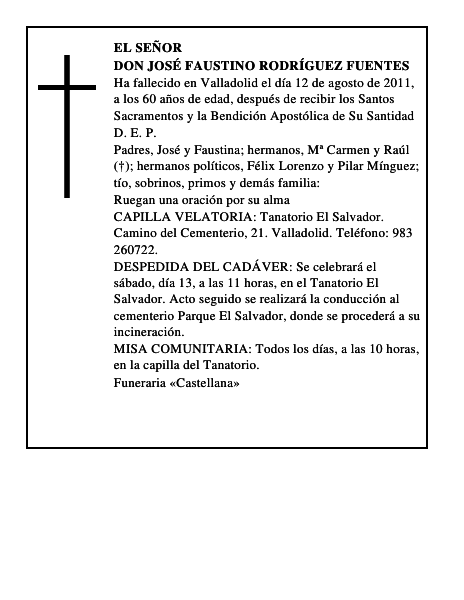 Don José Faustino Rodríguez Fuentes