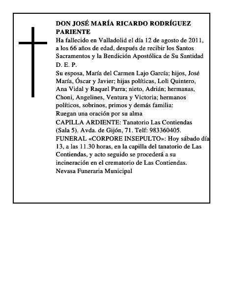 Don José María Ricardo Rodríguez Pariente