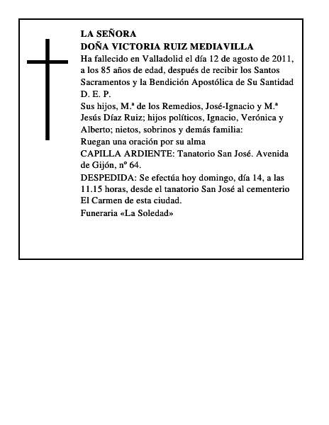 Doña Victoria Ruiz Mediavilla