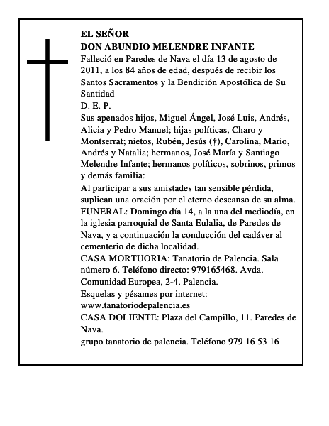 Don Abundio Melendre Infante