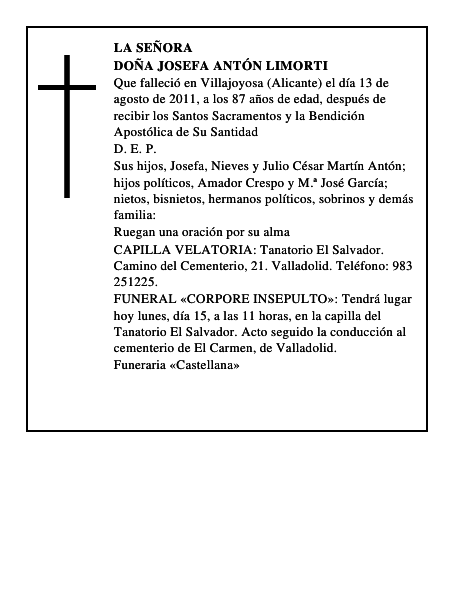 Doña Josefa Antón Limorti
