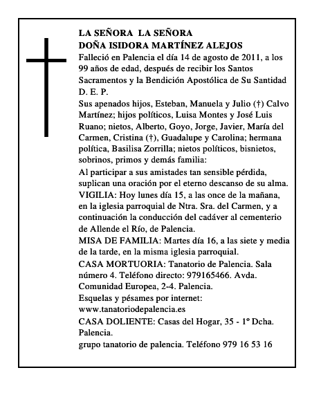 Doña Isidora Martínez Alejos