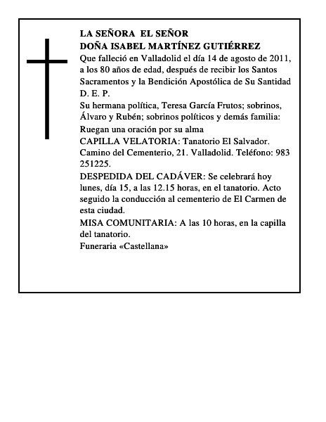 Doña Isabel Martínez Gutiérrez