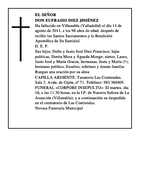 Don Eufrasio Diez Jiménez