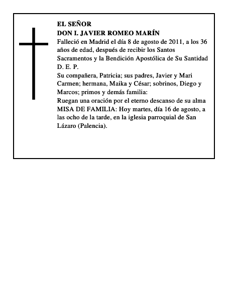 Don I. Javier Romeo Marín