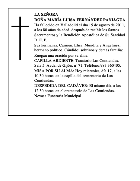 Doña María Luisa Fernández Paniagua