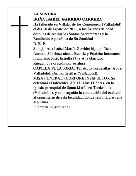 Doña Isabel Garrido Carrera