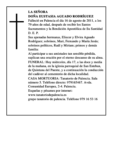 Doña Eustasia Aguado Rodríguez