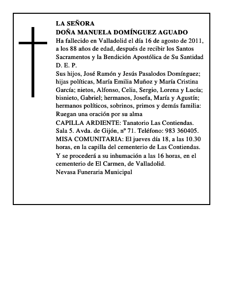 Doña Manuela Domínguez Aguado