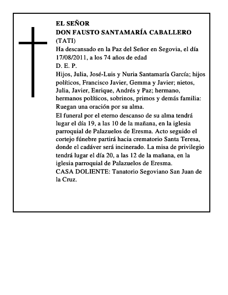 Don Fausto Santamaría Caballero