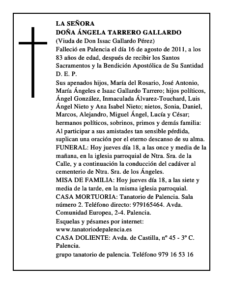 Doña Ángela Tarrero Gallardo