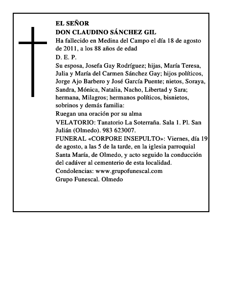 Don Claudino Sánchez Gil