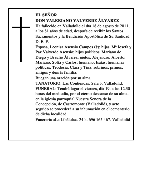 Don Valeriano Valverde Álvarez